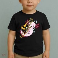 Axolotl Playing Trombone  Marching Band Trombone Toddler T-Shirt thumb 2
