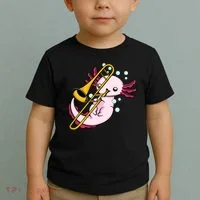 Axolotl Playing Trombone  Marching Band Trombone Toddler T-Shirt thumb 2
