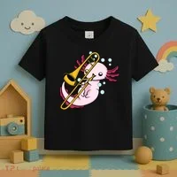 Axolotl Playing Trombone  Marching Band Trombone Toddler T-Shirt thumb 3