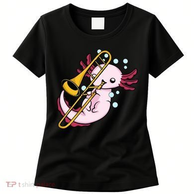 Axolotl Playing Trombone  Marching Band Trombone Women's T-Shirt