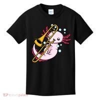 Axolotl Playing Trombone  Marching Band Trombone Kids T-Shirt thumb 0