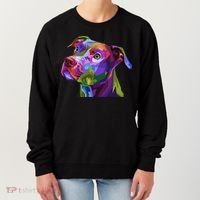 American Pitbull Terrier Pop Art Portrait For Dog Owners Gift Women's Sweatshirt thumb 0