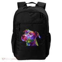 American Pitbull Terrier Pop Art Portrait For Dog Owners Gift Backpack thumb 0