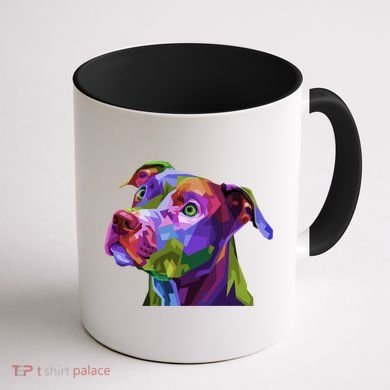 American Pitbull Terrier Pop Art Portrait For Dog Owners Gift Coffee Mug back