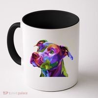 American Pitbull Terrier Pop Art Portrait For Dog Owners Gift Coffee Mug thumb 0