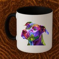 American Pitbull Terrier Pop Art Portrait For Dog Owners Gift Coffee Mug thumb 2