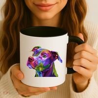 American Pitbull Terrier Pop Art Portrait For Dog Owners Gift Coffee Mug thumb 3