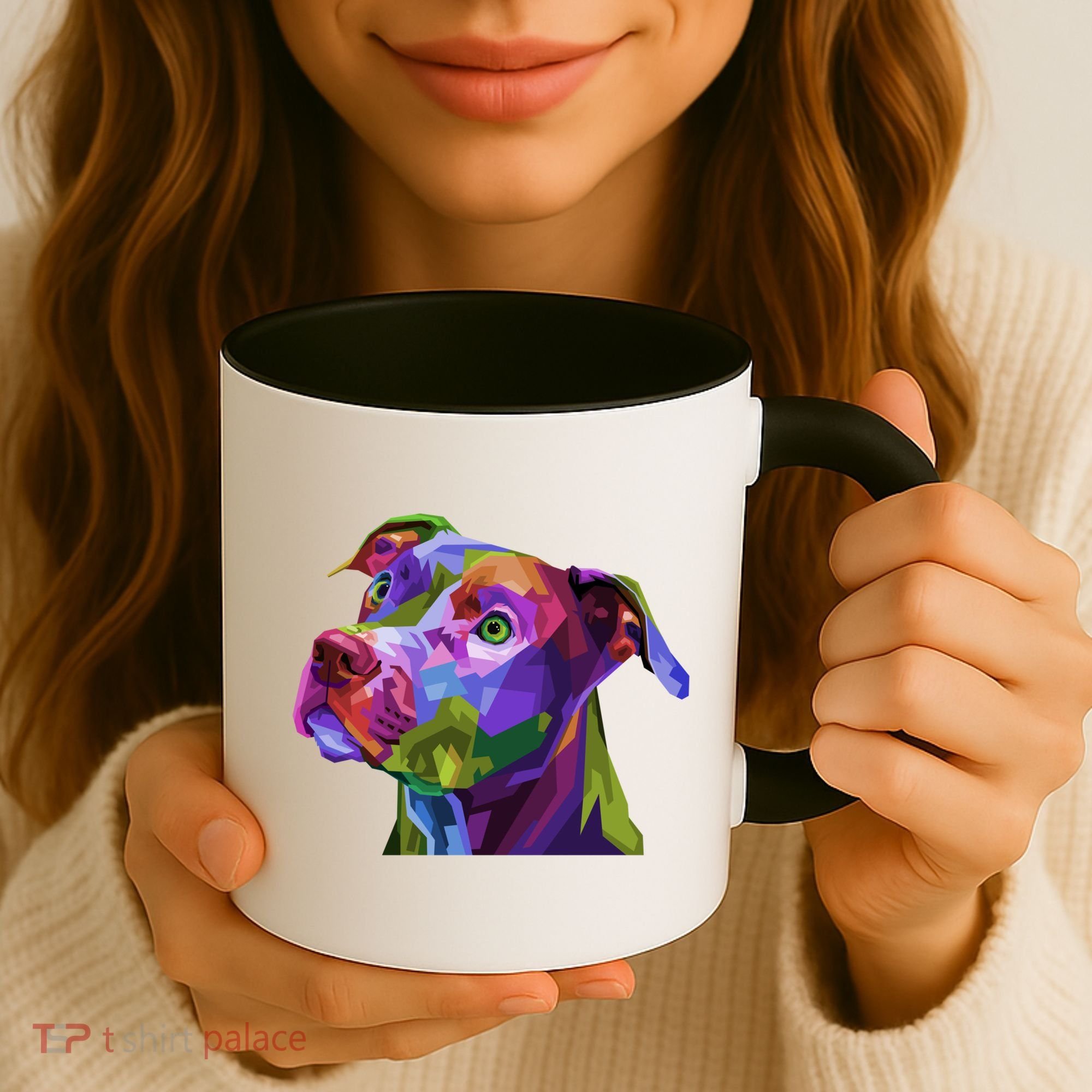 American Pitbull Terrier Pop Art Portrait For Dog Owners Gift Coffee Mug
