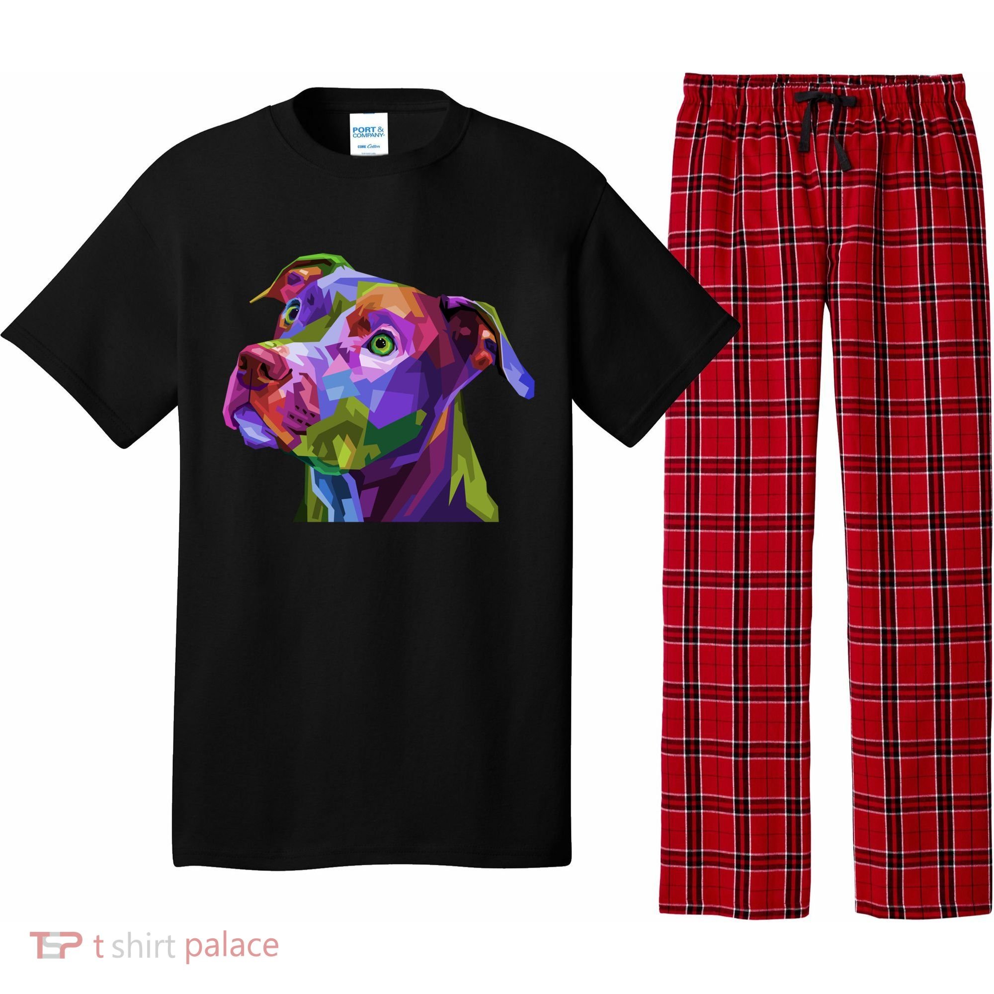 American Pitbull Terrier Pop Art Portrait For Dog Owners Gift Pajama Set