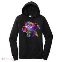 American Pitbull Terrier Pop Art Portrait For Dog Owners Gift Women's Hoodie thumb 0