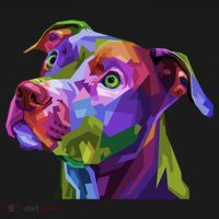 American Pitbull Terrier Pop Art Portrait For Dog Owners Gift Ornament thumb 1