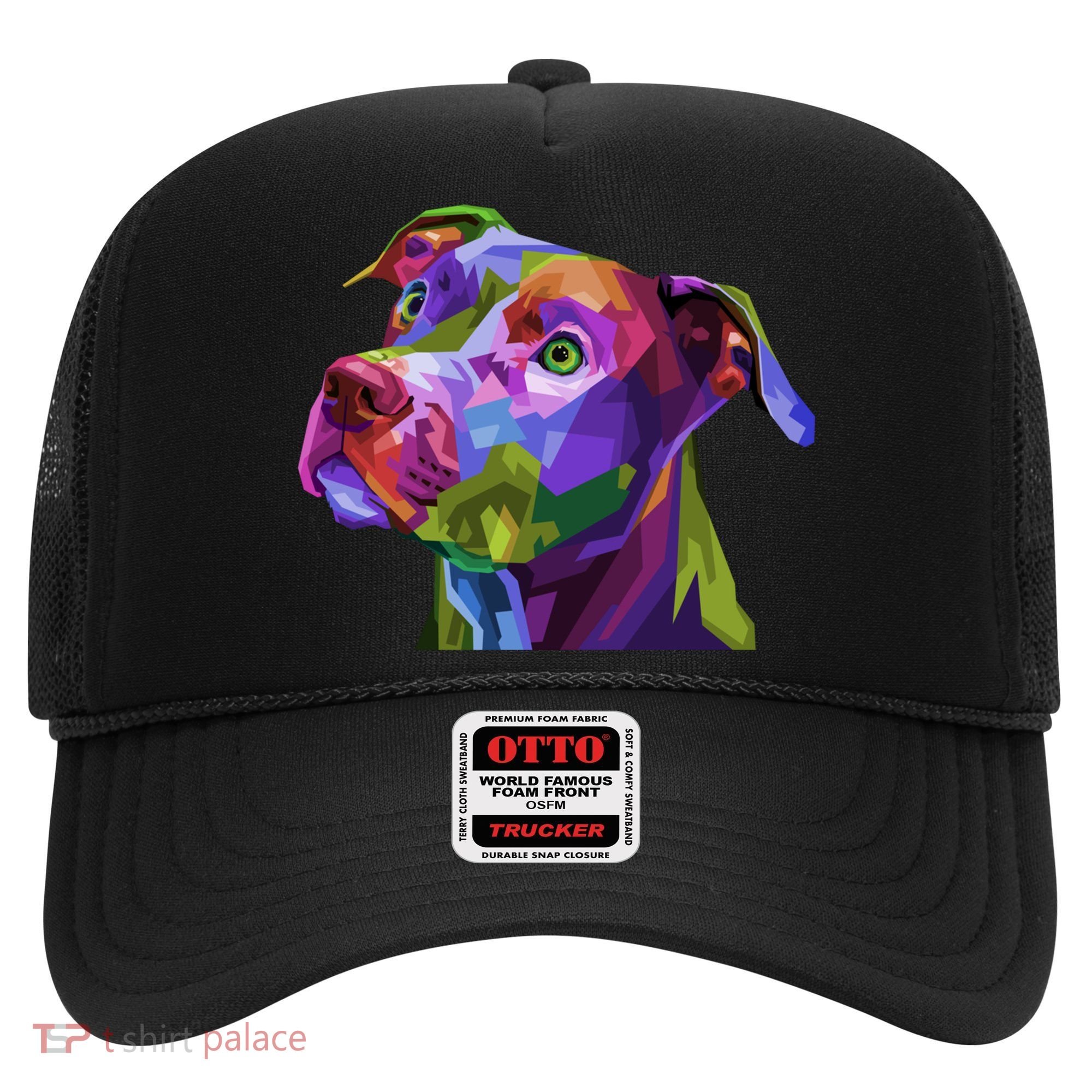 American Pitbull Terrier Pop Art Portrait For Dog Owners Gift Hat