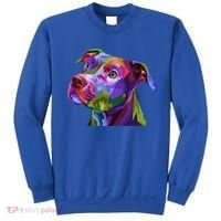 American Pitbull Terrier Pop Art Portrait For Dog Owners Gift Sweatshirt thumb 0