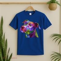 American Pitbull Terrier Pop Art Portrait For Dog Owners Gift T-Shirt thumb 2