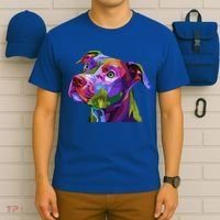 American Pitbull Terrier Pop Art Portrait For Dog Owners Gift T-Shirt thumb 6