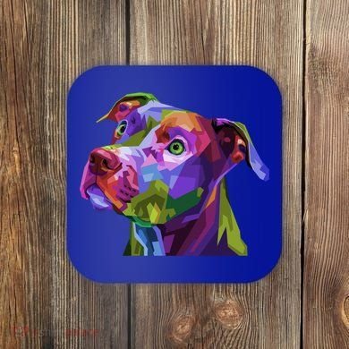 American Pitbull Terrier Pop Art Portrait For Dog Owners Gift Coaster