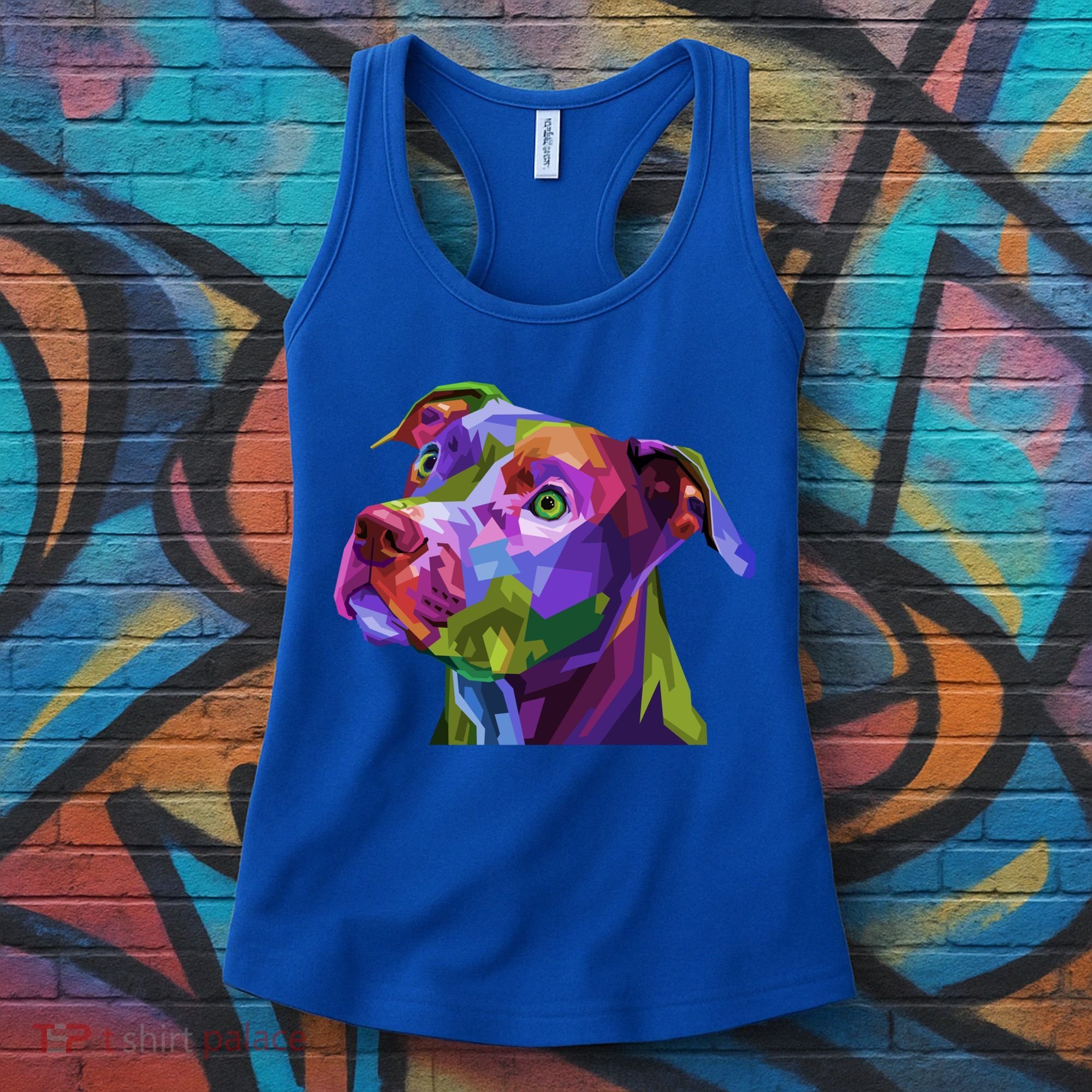 American Pitbull Terrier Pop Art Portrait For Dog Owners Gift Women's Tank Top