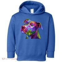 American Pitbull Terrier Pop Art Portrait For Dog Owners Gift Toddler Hoodie thumb 0