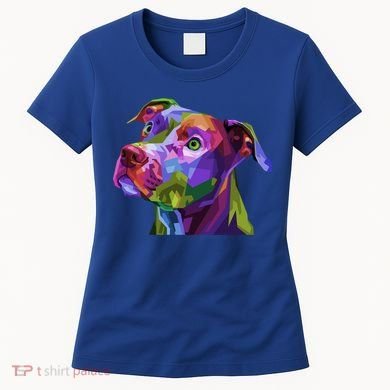 American Pitbull Terrier Pop Art Portrait For Dog Owners Gift Women's T-Shirt