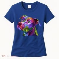 American Pitbull Terrier Pop Art Portrait For Dog Owners Gift Women's T-Shirt thumb 0
