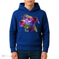 American Pitbull Terrier Pop Art Portrait For Dog Owners Gift Kids Hoodie thumb 4