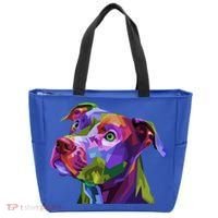 American Pitbull Terrier Pop Art Portrait For Dog Owners Gift Tote Bag thumb 0