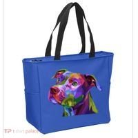 American Pitbull Terrier Pop Art Portrait For Dog Owners Gift Tote Bag thumb 2