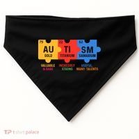 Autism Periodic Table Elements Gold Titanium Samarium Autism Awareness USA-Made Doggie Bandana thumb 0
