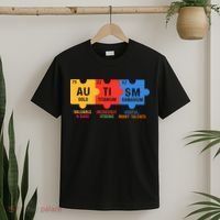 Autism Periodic Table Elements Gold Titanium Samarium Autism Awareness T-Shirt thumb 2