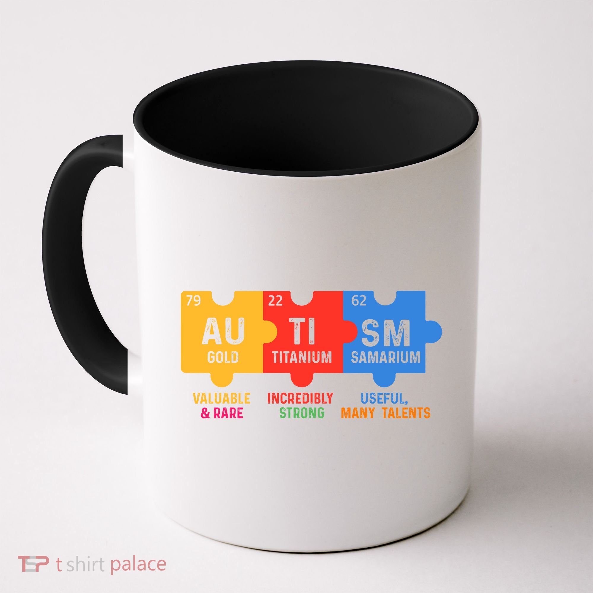 Autism Periodic Table Elements Gold Titanium Samarium Autism Awareness Coffee Mug