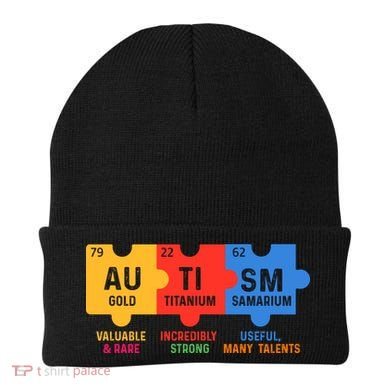 Autism Periodic Table Elements Gold Titanium Samarium Autism Awareness Beanie