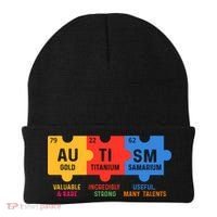 Autism Periodic Table Elements Gold Titanium Samarium Autism Awareness Beanie thumb 0