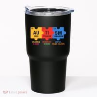 Autism Periodic Table Elements Gold Titanium Samarium Autism Awareness Tumbler thumb 0