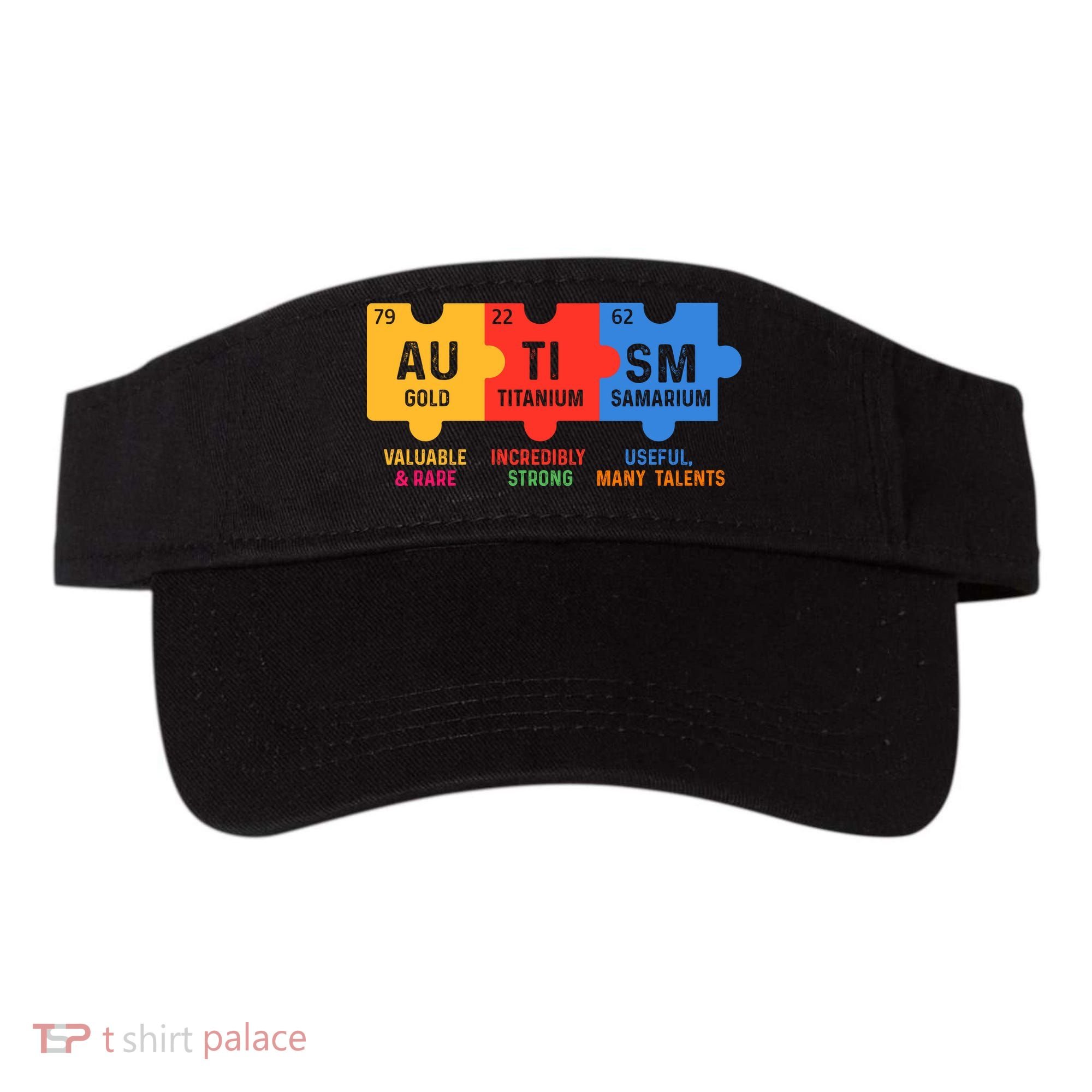 Autism Periodic Table Elements Gold Titanium Samarium Autism Awareness Visor