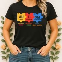 Autism Periodic Table Elements Gold Titanium Samarium Autism Awareness Women's T-Shirt thumb 2
