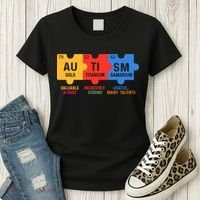 Autism Periodic Table Elements Gold Titanium Samarium Autism Awareness Women's T-Shirt thumb 3