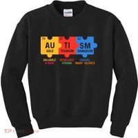 Autism Periodic Table Elements Gold Titanium Samarium Autism Awareness Kids Sweatshirt thumb 0
