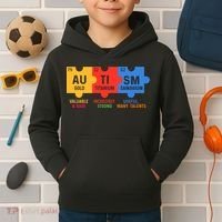 Autism Periodic Table Elements Gold Titanium Samarium Autism Awareness Kids Hoodie thumb 2