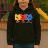 Autism Periodic Table Elements Gold Titanium Samarium Autism Awareness Kids Hoodie thumb 3