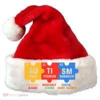Autism Periodic Table Elements Gold Titanium Samarium Autism Awareness Santa Hat thumb 0