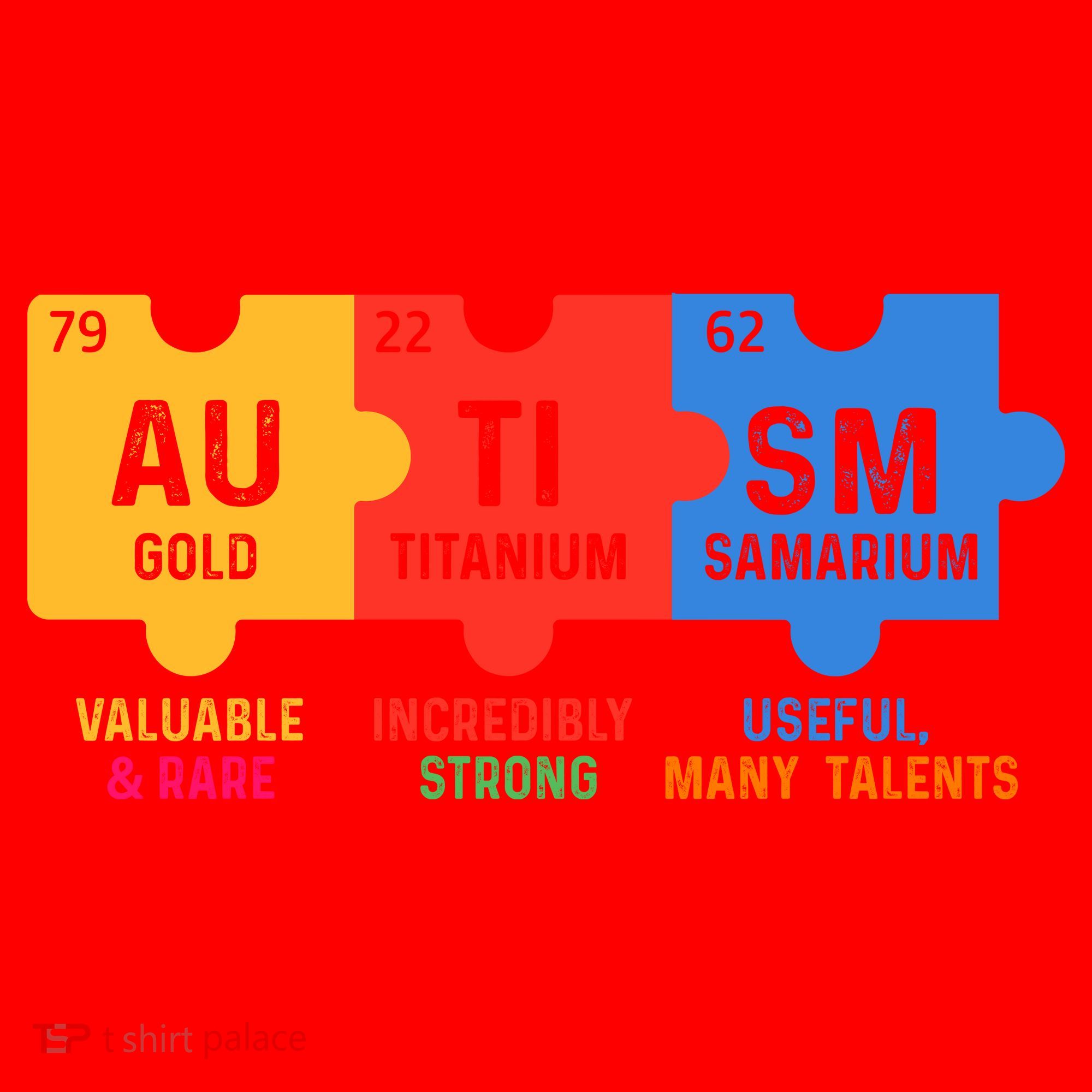 Autism Periodic Table Elements Gold Titanium Samarium Autism Awareness Santa Hat