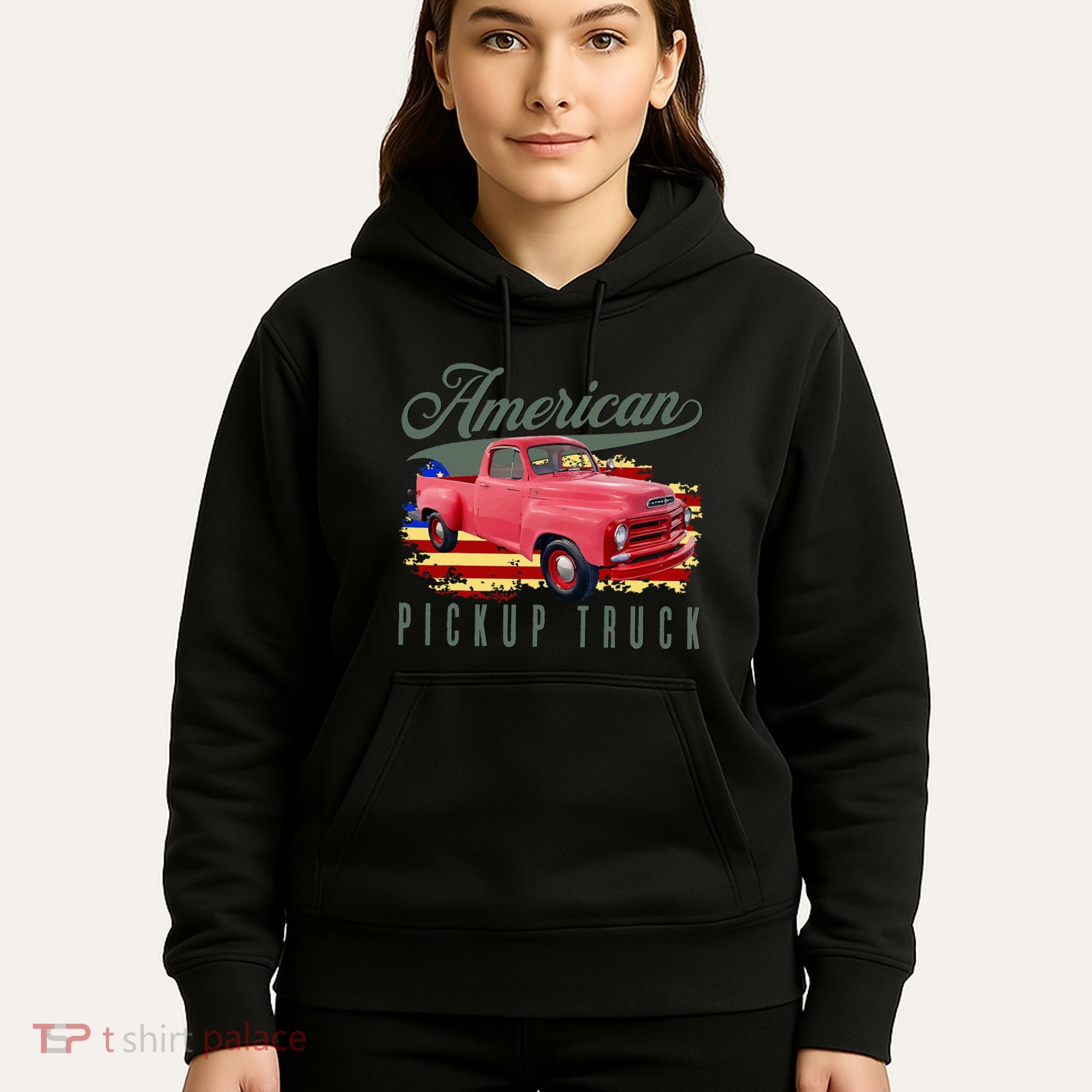 American Pickup Truck Adults Teens Hoodie