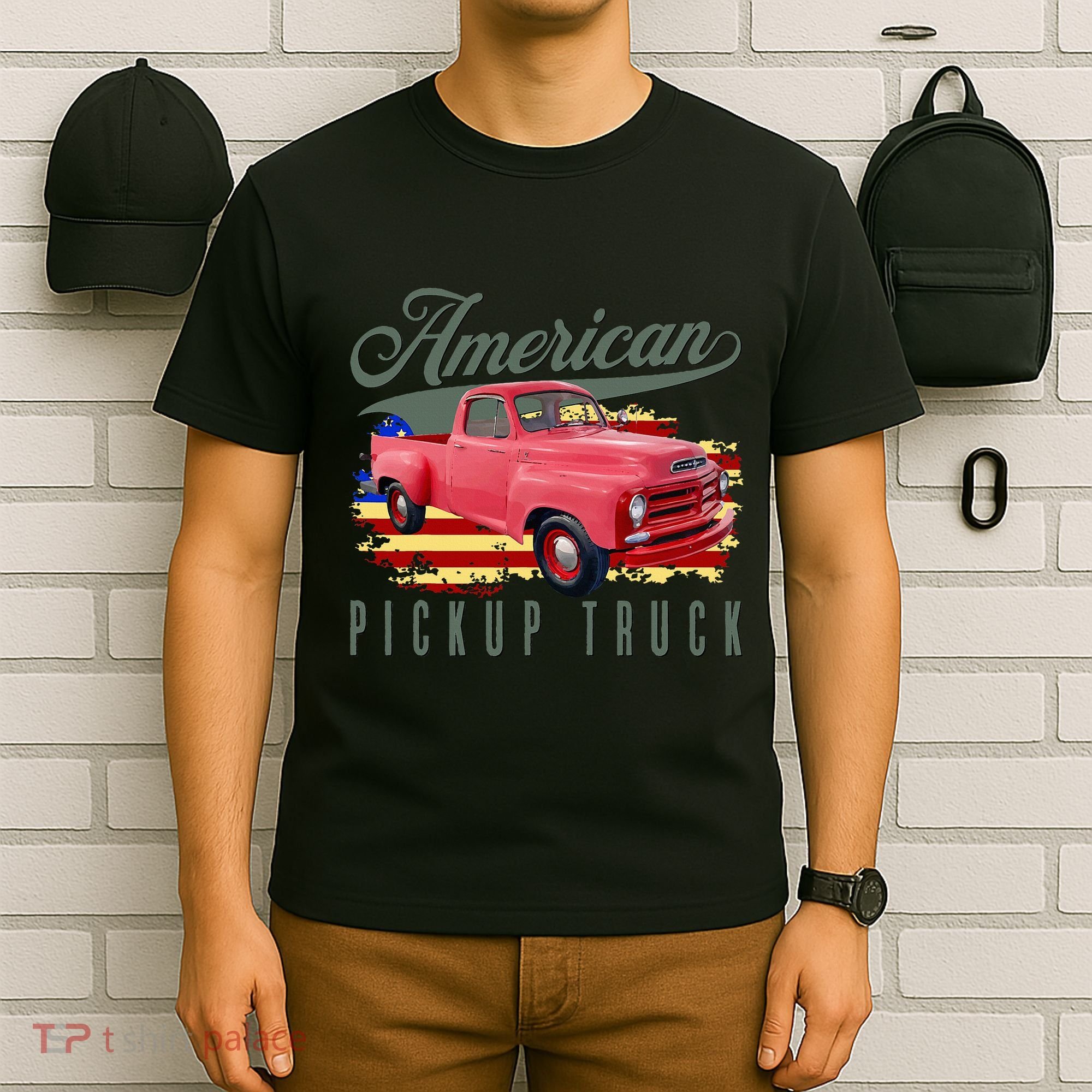 American Pickup Truck Adults Teens T-Shirt