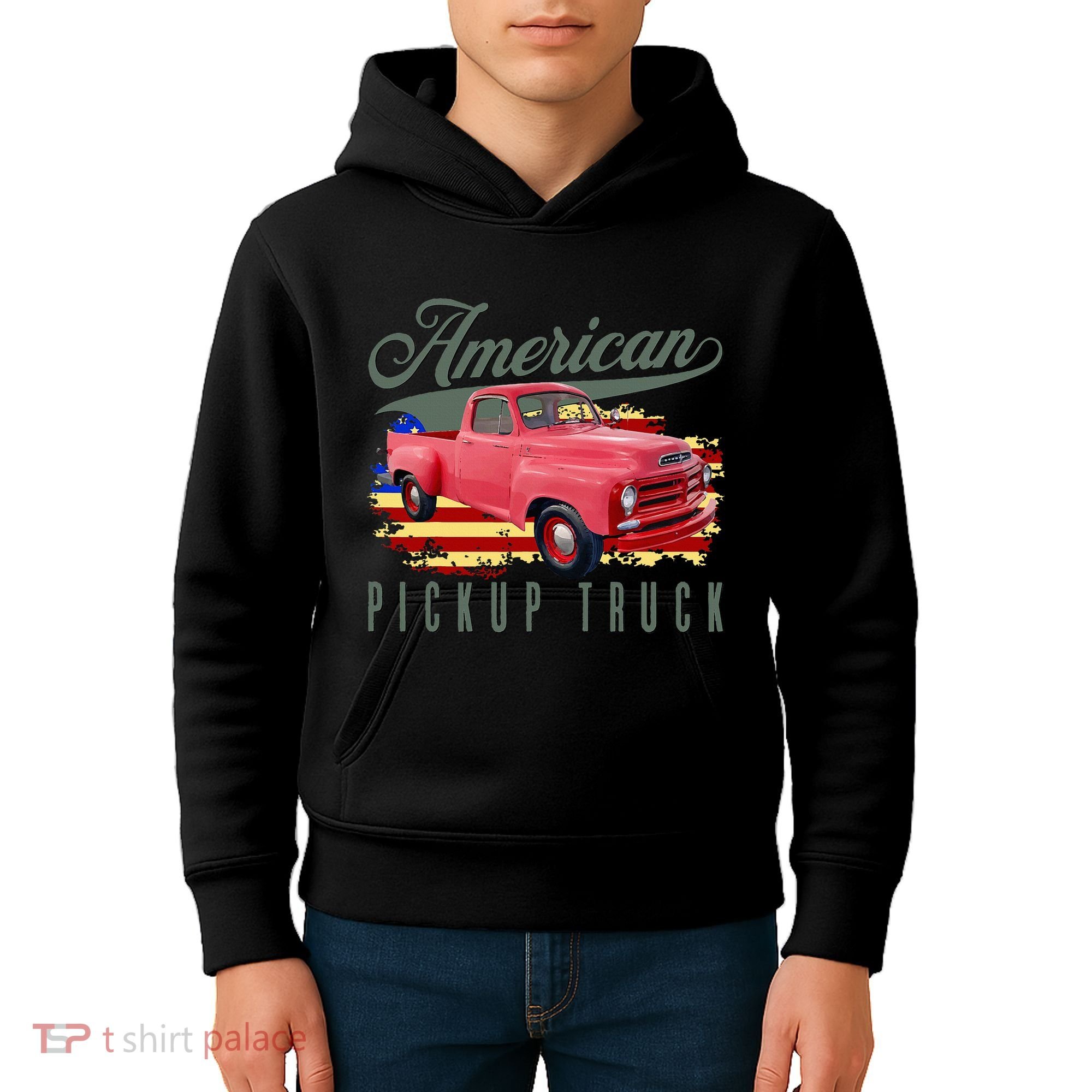American Pickup Truck Adults Teens Kids Hoodie