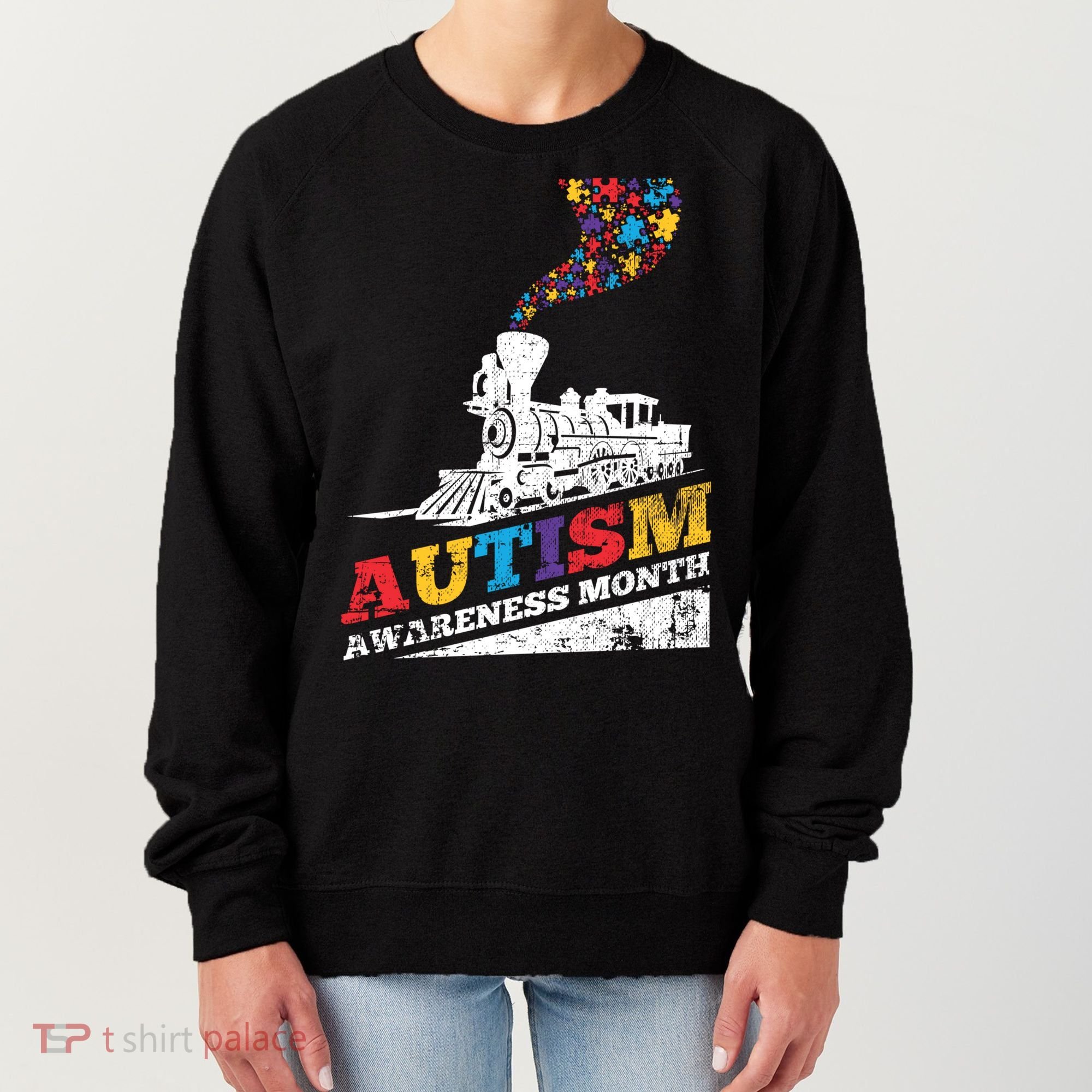 Autism Puzzle Train Toy Gift Support Autism Awareness Great Gift Women's Sweatshirt