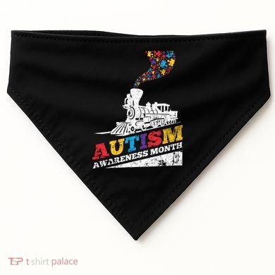 Autism Puzzle Train Toy Gift Support Autism Awareness Great Gift USA-Made Doggie Bandana