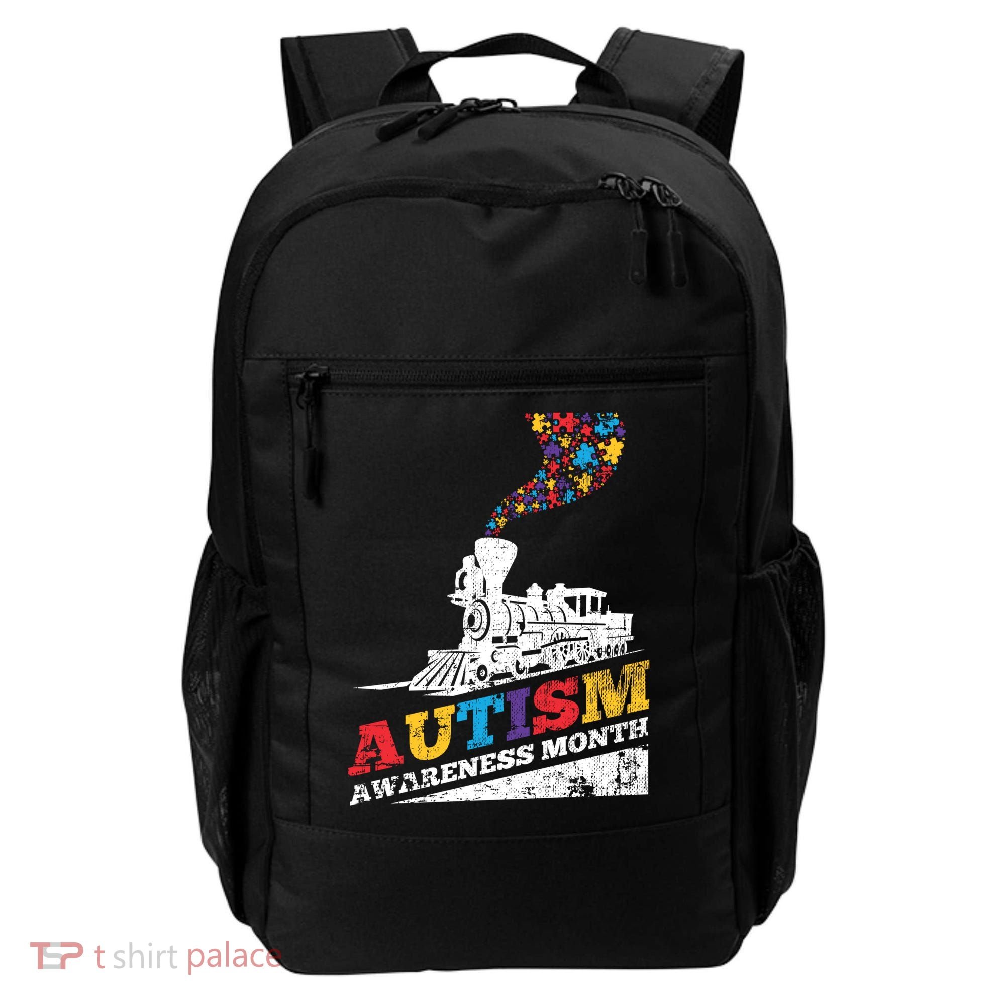 Autism Puzzle Train Toy Gift Support Autism Awareness Great Gift Backpack