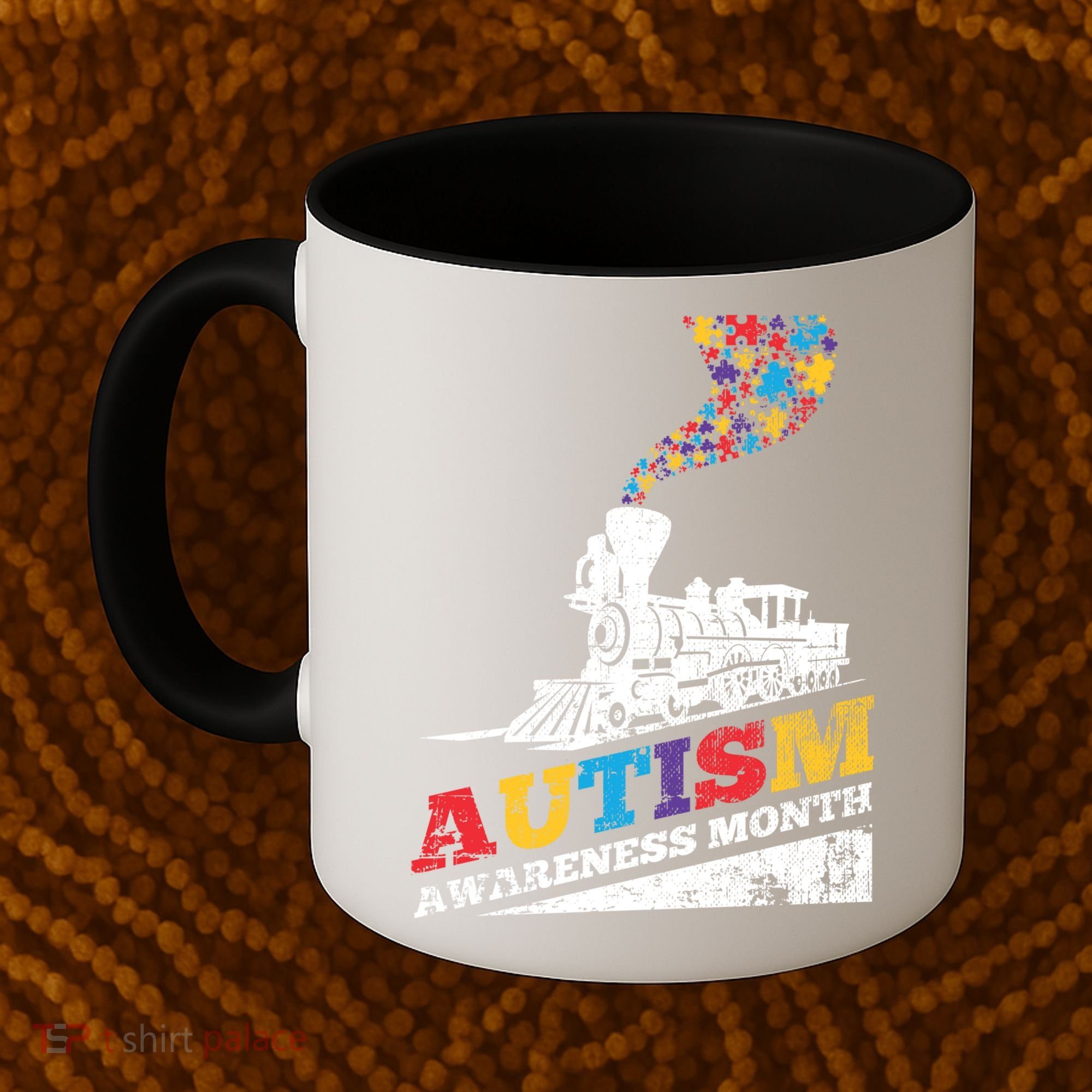 Autism Puzzle Train Toy Gift Support Autism Awareness Great Gift Coffee Mug
