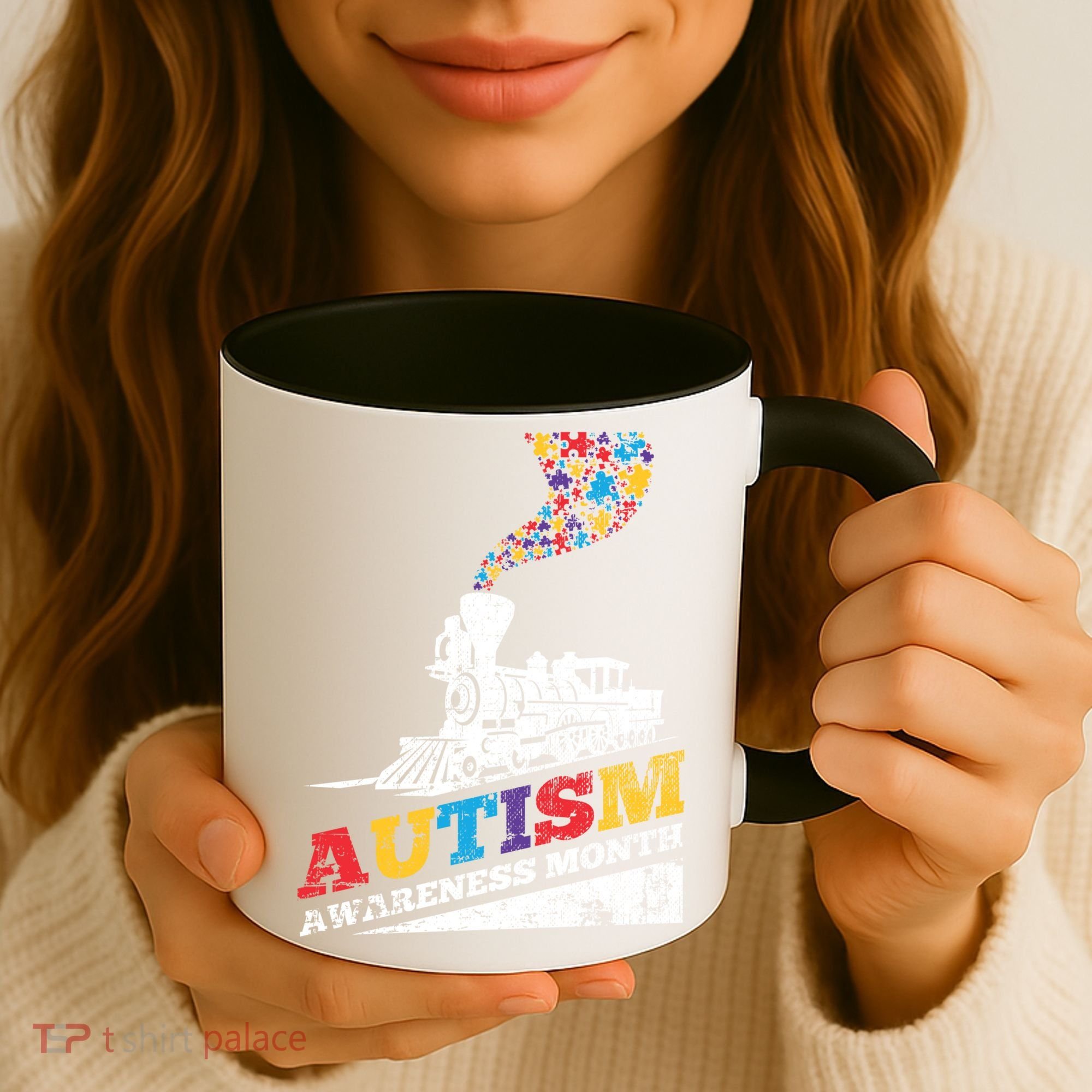 Autism Puzzle Train Toy Gift Support Autism Awareness Great Gift Coffee Mug