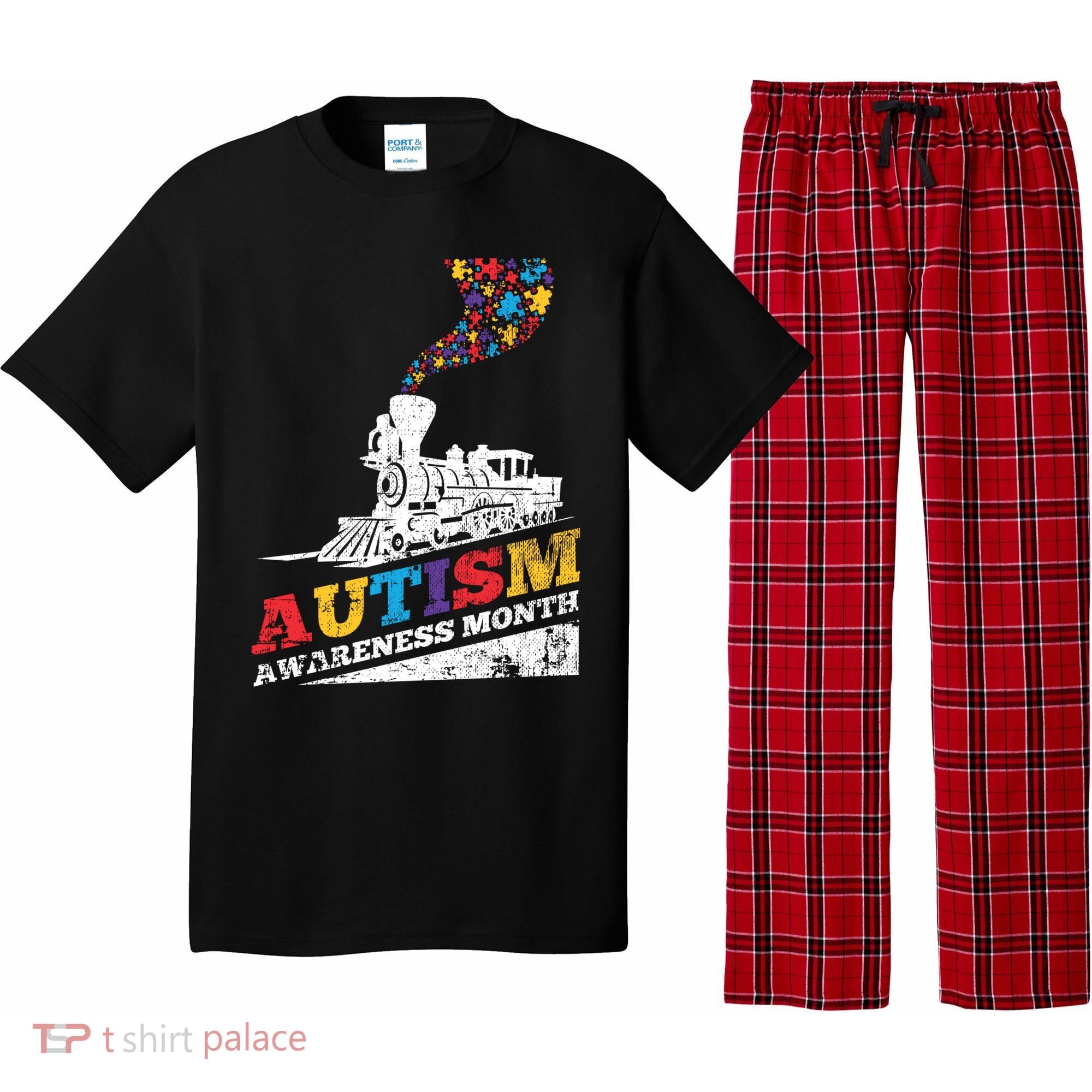 Autism Puzzle Train Toy Gift Support Autism Awareness Great Gift Pajama Set